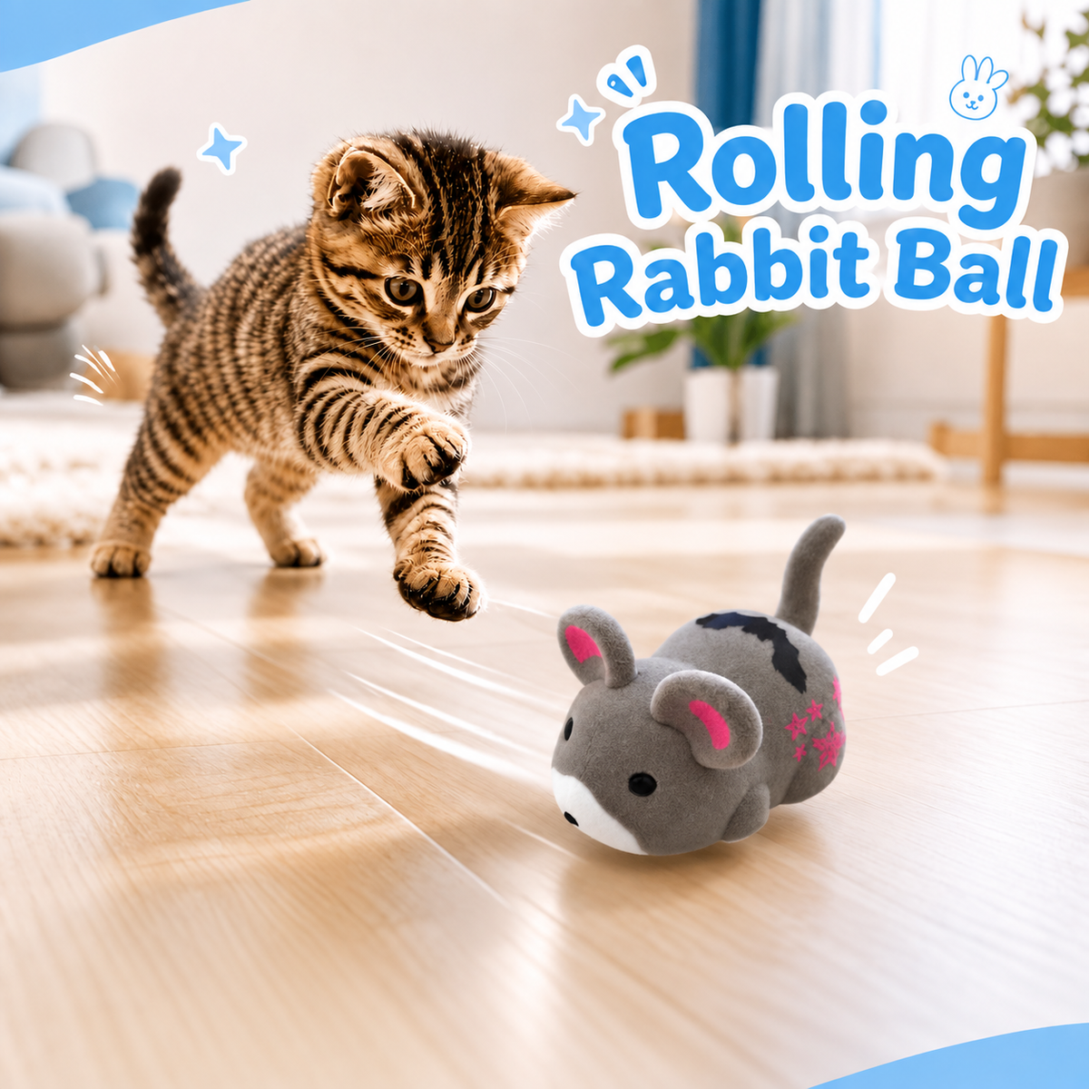 2026 New Model Self-rolling Interactive Cat Electric Cage Mouse, A Realistic Animal That Automatically Moves and Rolls. Cat Ball Rotates 360°. Cage Mouse Offers Fun Indoor Interaction. Suitable for Cats and Dogs to Chase.
