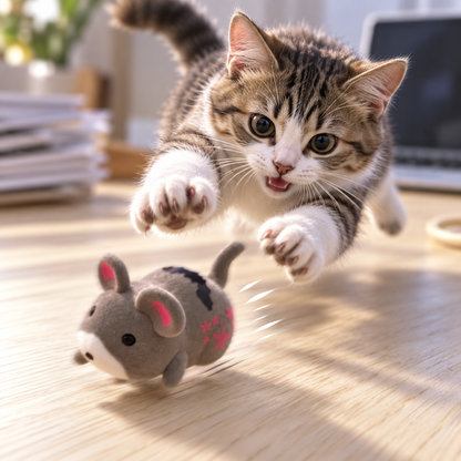 2026 New Model Self-rolling Interactive Cat Electric Cage Mouse, A Realistic Animal That Automatically Moves and Rolls. Cat Ball Rotates 360°. Cage Mouse Offers Fun Indoor Interaction. Suitable for Cats and Dogs to Chase.
