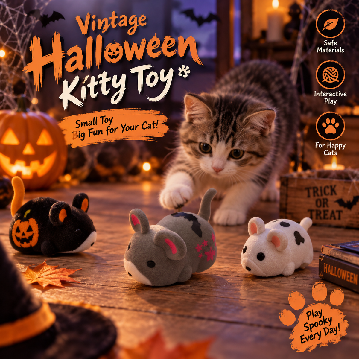 2026 New Model Self-rolling Interactive Cat Electric Cage Mouse, A Realistic Animal That Automatically Moves and Rolls. Cat Ball Rotates 360°. Cage Mouse Offers Fun Indoor Interaction. Suitable for Cats and Dogs to Chase.