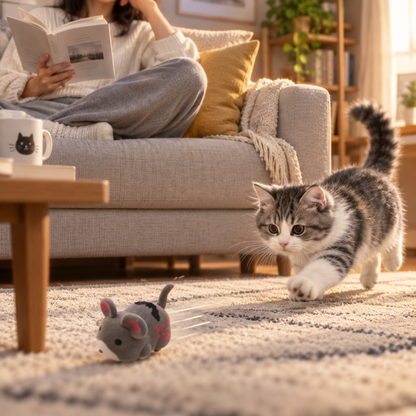 2026 New Model Self-rolling Interactive Cat Electric Cage Mouse, A Realistic Animal That Automatically Moves and Rolls. Cat Ball Rotates 360°. Cage Mouse Offers Fun Indoor Interaction. Suitable for Cats and Dogs to Chase.