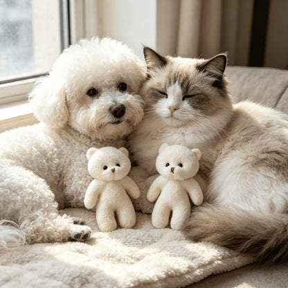 2/4/6pcs Mini Bear Pet Plush Toys, Stress Relief And Fun Dolls for Dogs And Cats, Soft And Durable, Companionship And Entertainment, Home Sofa Interactive Play, Short Plush Safe Fabric, Small Pet Comfort And Gifts