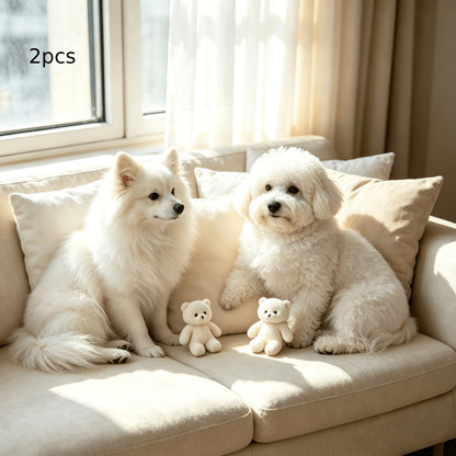 2/4/6pcs Mini Bear Pet Plush Toys, Stress Relief And Fun Dolls for Dogs And Cats, Soft And Durable, Companionship And Entertainment, Home Sofa Interactive Play, Short Plush Safe Fabric, Small Pet Comfort And Gifts